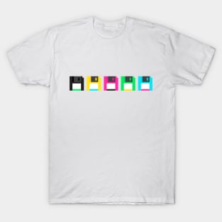 The Mighty Diskette Colorful Retro Vintage Art T-Shirt